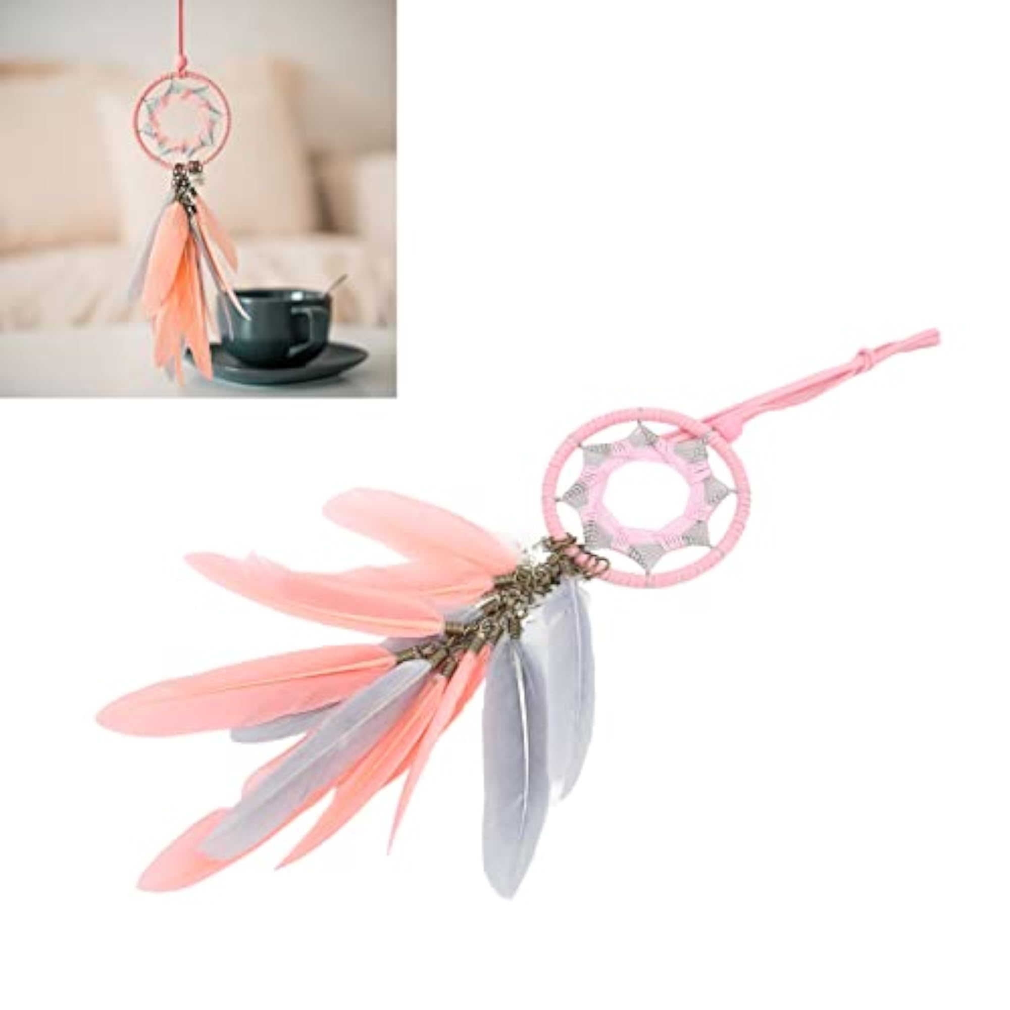 Handcrafted Pink Dreamcatcher Decoration